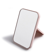 Hot-selling multi-color handle cosmetic mirror, desktop one-sided mirror, square plastic cosmetic mirror customization